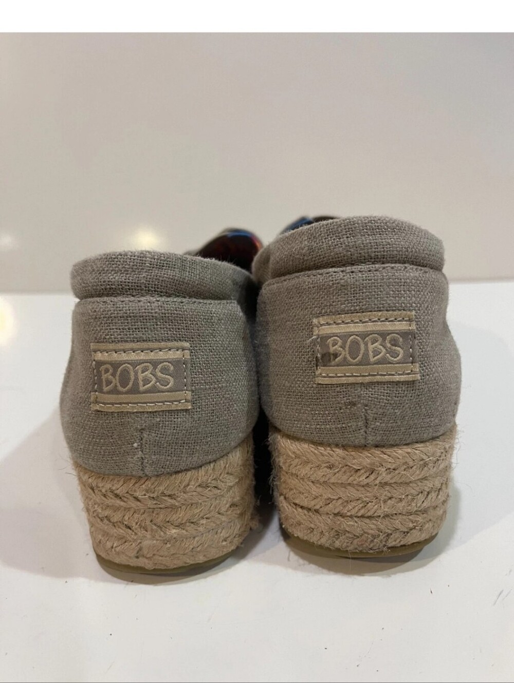 Bobs from Skechers Women's Taupe Espadrille Wedge Slip On Shoes Size 7.5 - Picture 15 of 16